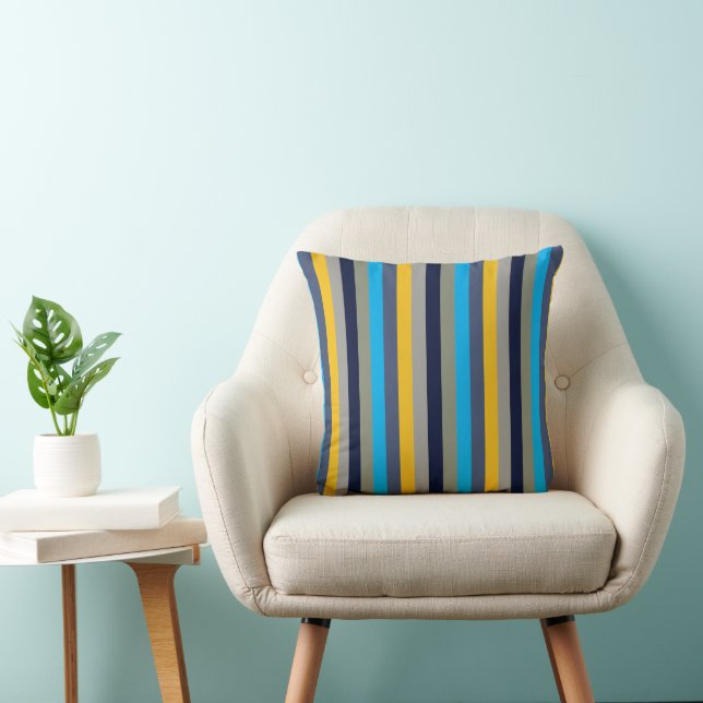 Coussin Bandes colorées (Chaise)