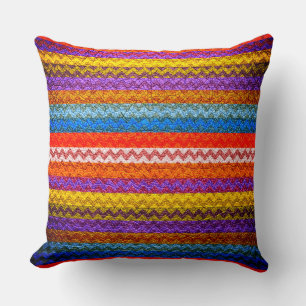 Coussin Bandes colorées Chevron #6
