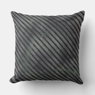 Coussin Bandes croisées grises, petits carrés, fonds verdâ