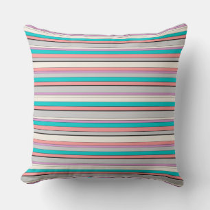 Coussin Bandes d'aqua gris