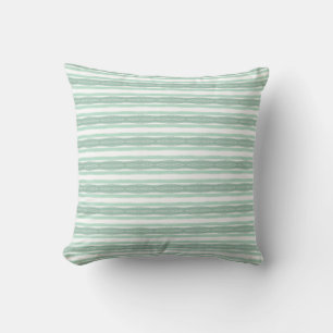 Coussin Bandes d'aquarelle verte Sage