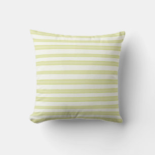 Coussin Bandes d'aquarelle verte sur blanc