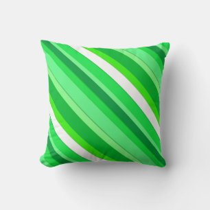 Coussin Bandes de bonbons en couches - vert émeraude et bl