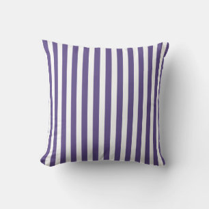 Coussin Bandes de bonbons ultra violettes et blanches