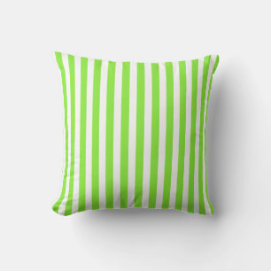 Coussin Bandes de bonbons vert et blanc de chaux