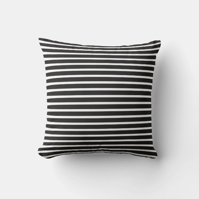 Coussin Bandes De Camouflage Noir Et Blanc Motif Cute (Recto)