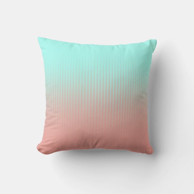 Coussin Bandes de corail et de turquoise (Recto)