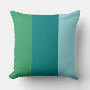 Coussin Bandes de couleur Trois nuances de bleu cyan