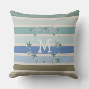 Coussin Bandes de plage et poissons d'étoiles de mer réver