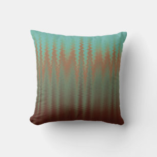 Coussin Bandes de sable grossier Turquoise Rouge foncé Ora