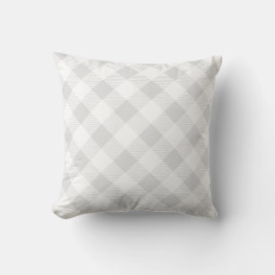 Coussin Bandes diagonales blanches gris clair classiques
