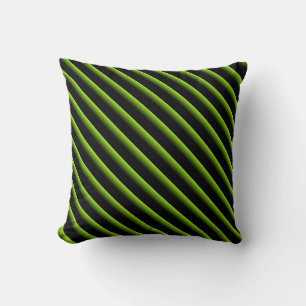 Coussin Bandes diagonales de couleur noire et verte
