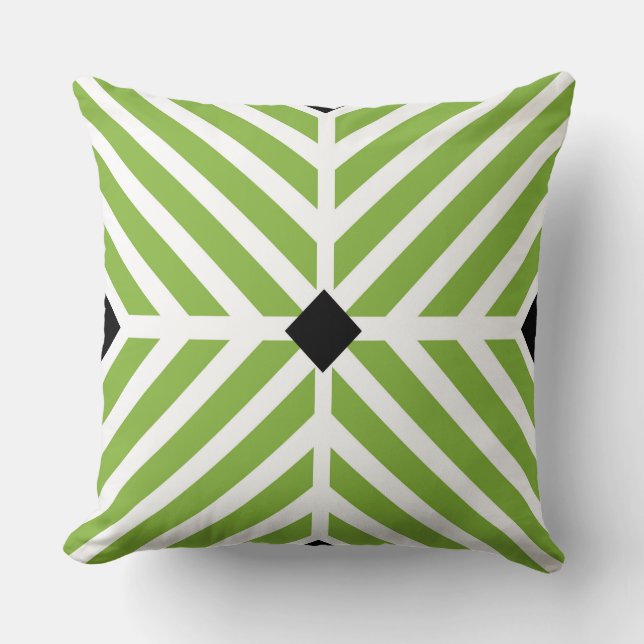Coussin Bandes diagonales vertes (Recto)