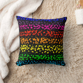 Coussin Bandes horizontales avec points dans les couleurs