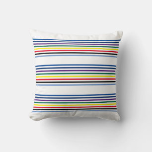 Coussin Bandes horizontales multicolores colorées