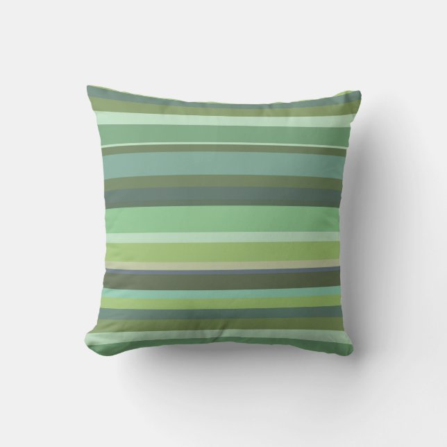 Coussin Bandes horizontales vert olive (Recto)