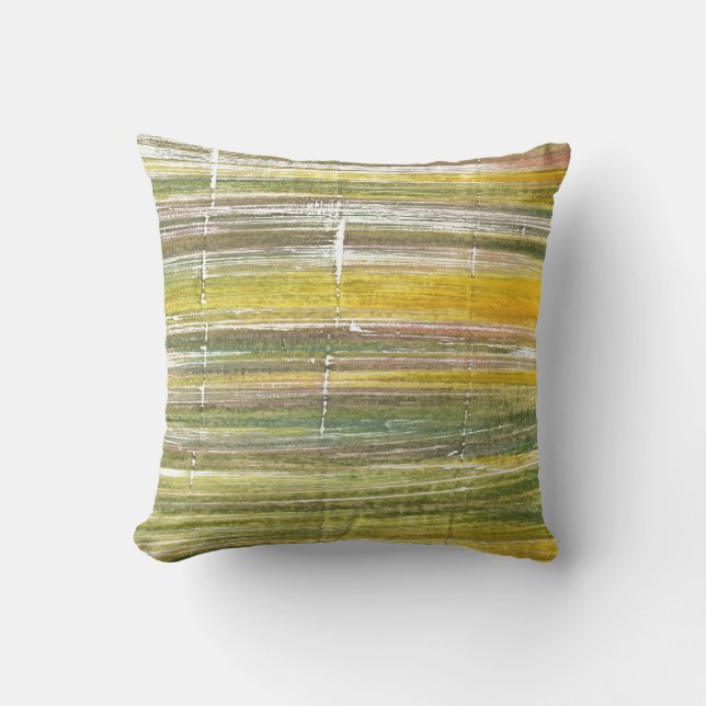 Coussin Bandes jaunes et vertes (Recto)