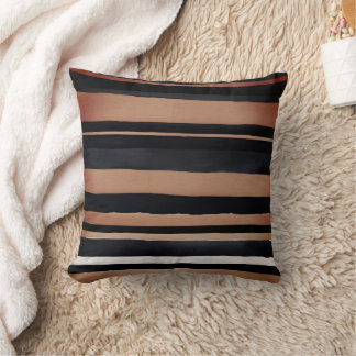 Coussin Bandes noires Brown