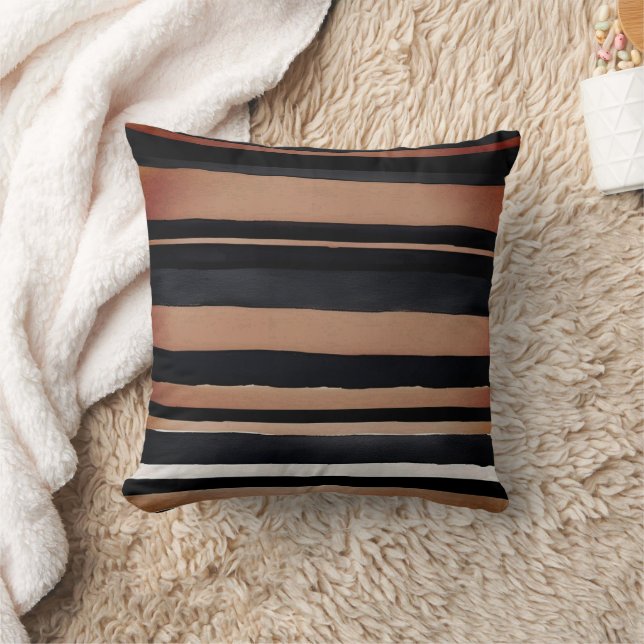 Coussin Bandes noires Brown (Couverture)