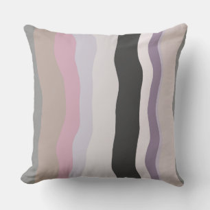 Coussin Bandes ondulées roses et violettes