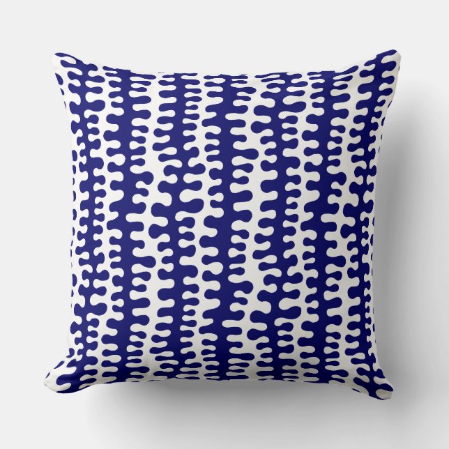 Coussin Bandes organiques - Marine profonde (Recto)