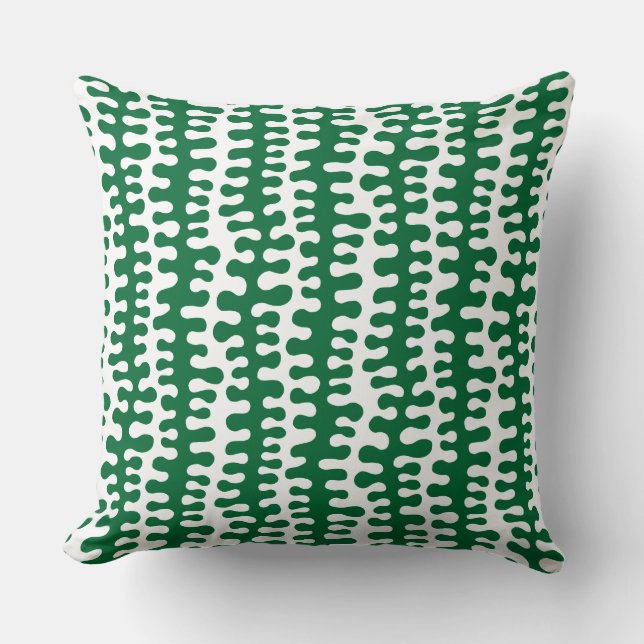 Coussin Bandes organiques - Vert forestier (Recto)