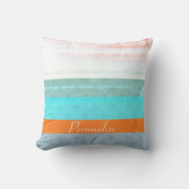 Coussin Bandes Patinées et ombrées personnalisées (Recto)