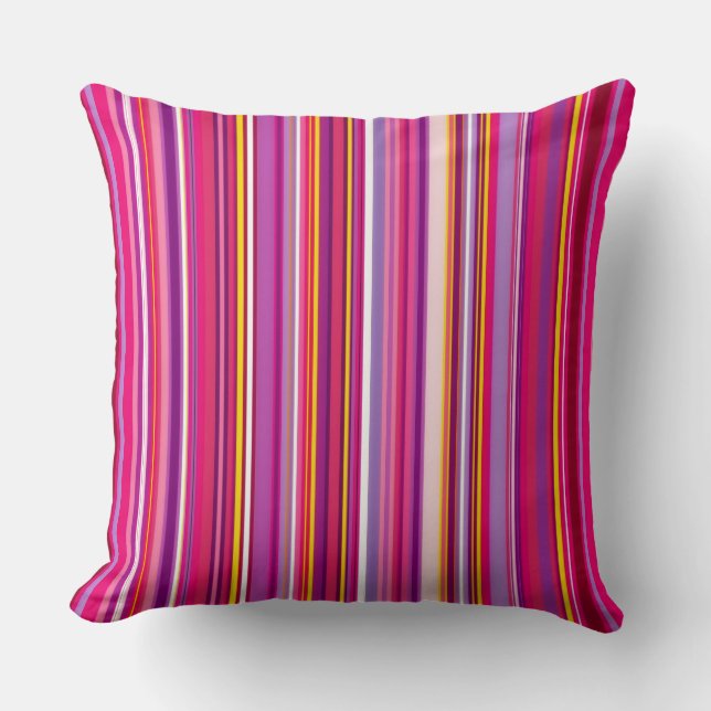 Coussin Bandes roses (Recto)