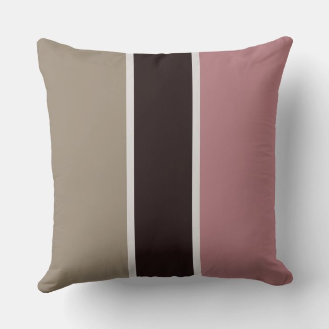 Coussin Bandes roses et bois (Verso)