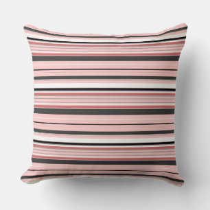 Coussin Bandes roses gris mignonnes