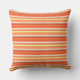 Coussin Bandes rouges mignonnes orange