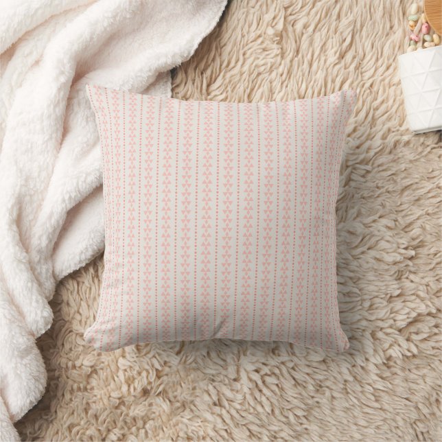 Coussin Bandes sophistiquées en rose et blanc cassé (Couverture)