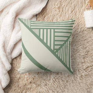Coussin Bandes triangulaires en vert