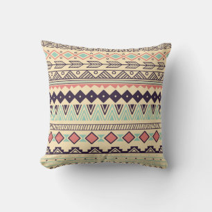 Coussin Bandes tribales aztèques : Illustration Vintage