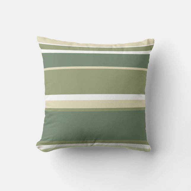 Coussin Bandes vert olive (Recto)