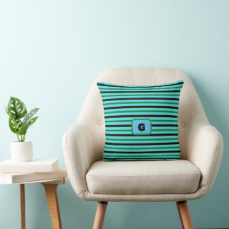 Coussin Bandes vertes et noires