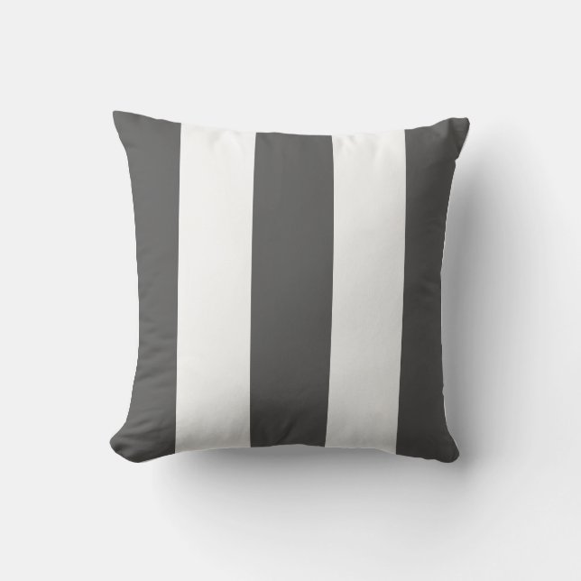 Coussin Bandes verticales modernes gris foncé (Recto)