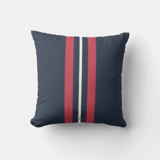 Coussin Bandes verticales rouges et blanches de la Marine