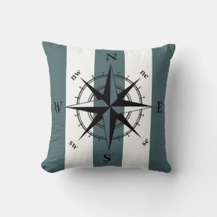 Coussin Bandes verticales turquoises inclinées rétro-bouss