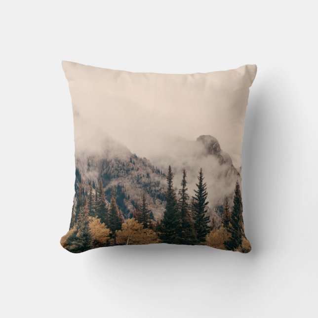 Coussin Banff national park foggy mountains and forest in  (Recto)