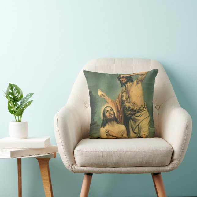 Coussin Baptême de Jésus Christ par Jean le Baptiste (Chaise)