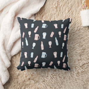 Coussin Bar Rustique Dessinée à la Main Fantaisiste Cave à