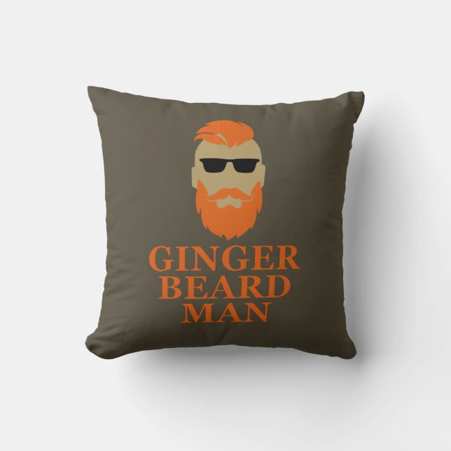 Coussin Barbe de gingembre homme drôle barbu (Recto)