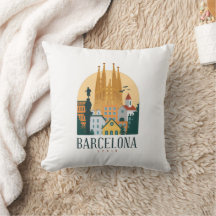 Barcelona Espagne Skyline Vintage