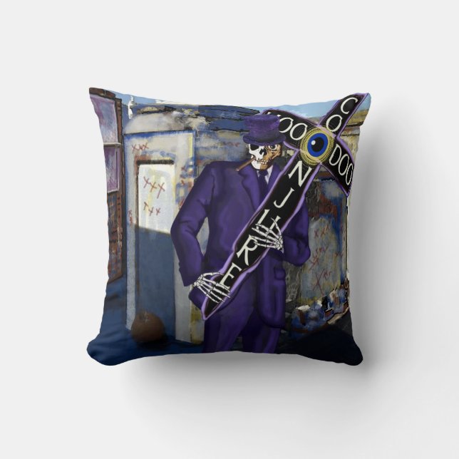 Coussin Baron Samedi Voodoo Art Pillow (Recto)