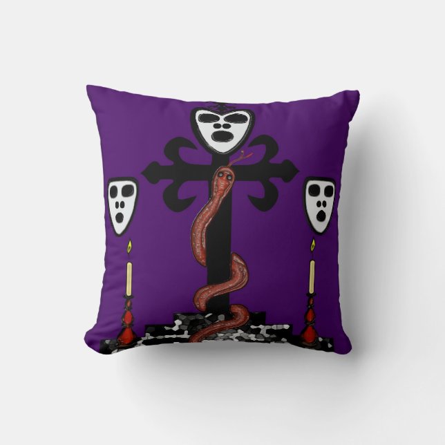 Coussin Baron Samedi Voodoo Art Pillow (Recto)