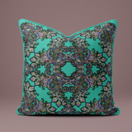 Coussin baroque Splendor à Emerald