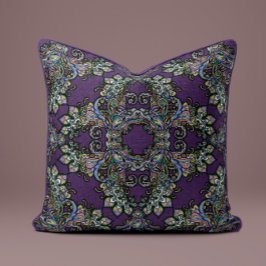 Coussin baroque Splendor en Plum profond