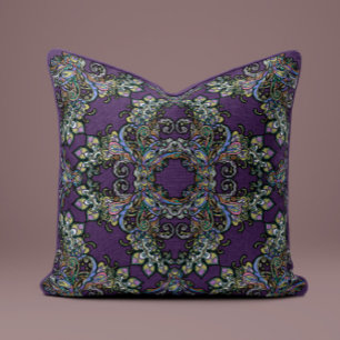 Coussin baroque Splendor en Plum profond