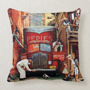 Coussin Barrage routier par Norman Rockwell